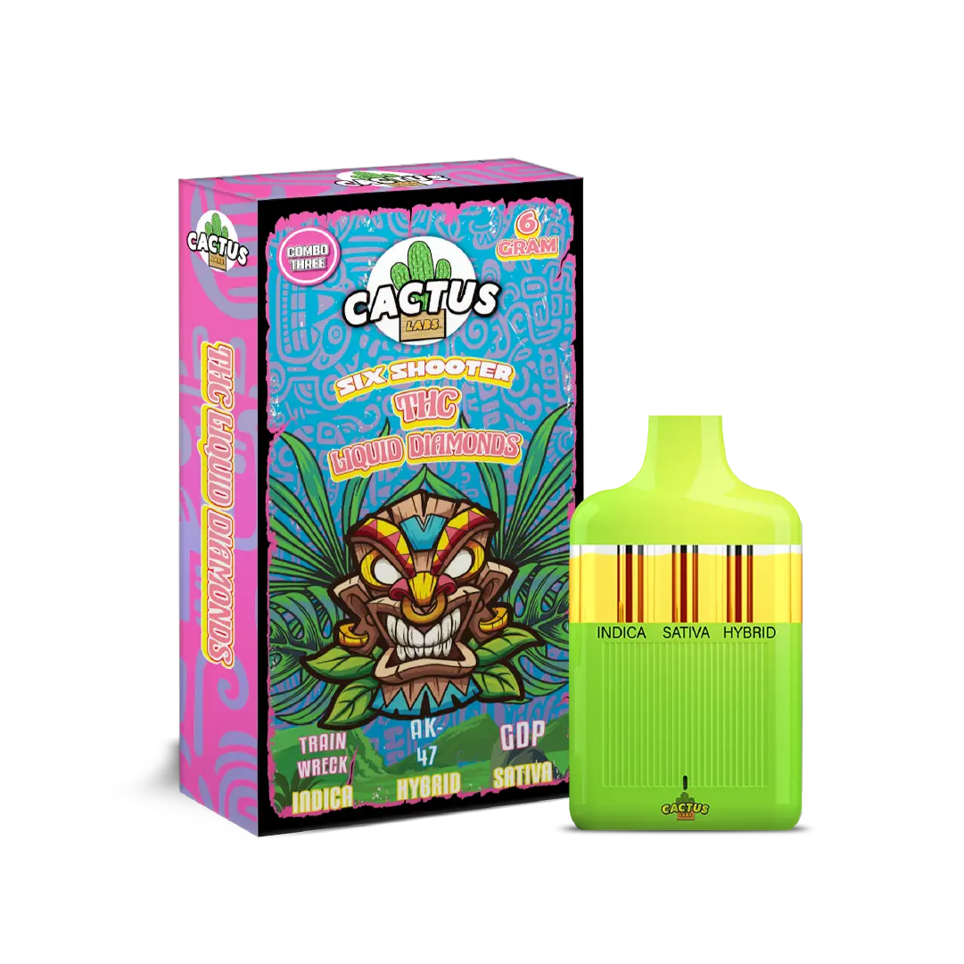 THC Train Wreck + AK-47 + GDP Combo Three 6GM - Six Shooter THC Liquid Diamond