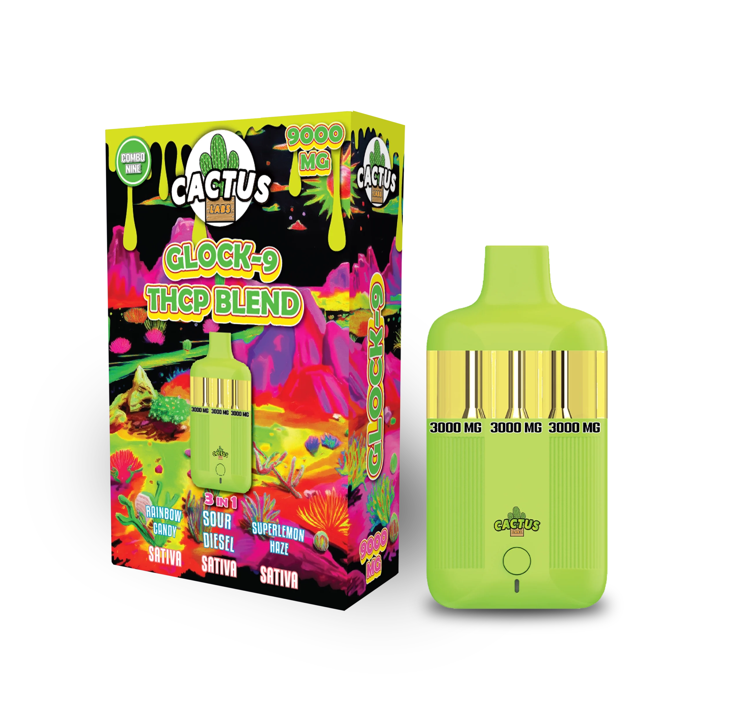 Rainbow Candy + Sour Diesel + Superlemon Haze - Glock-9 THCP Blend