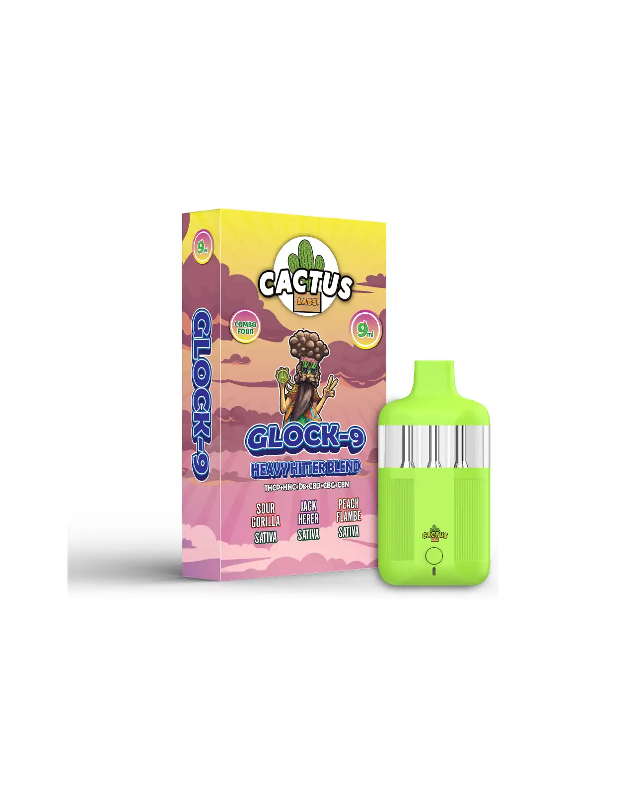 9ml Sour Gorilla + Jack Herer + Peach Flambe - Cactus Heavy Hitter Blend (2g)