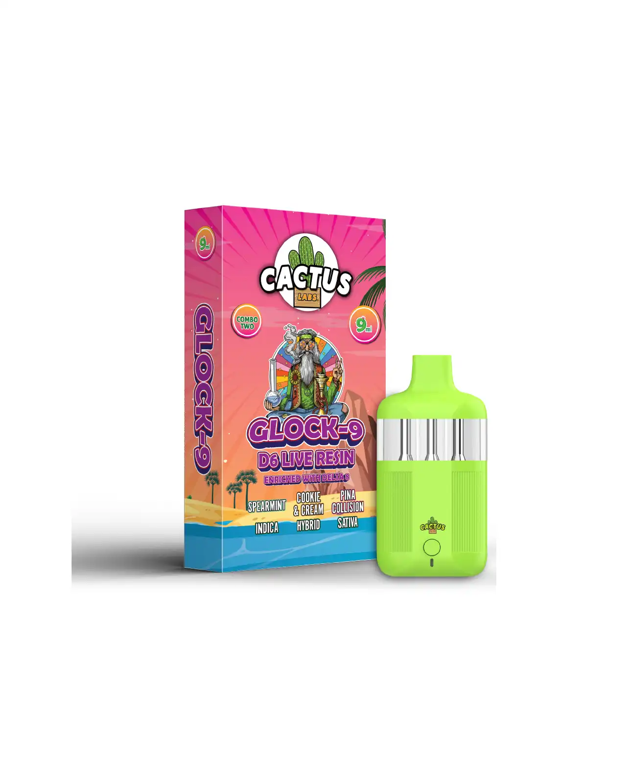 D-6 Enriched with Spearmint Cookie & Cream Pina Collision - Glock-9 Delta 6 Live Resin
