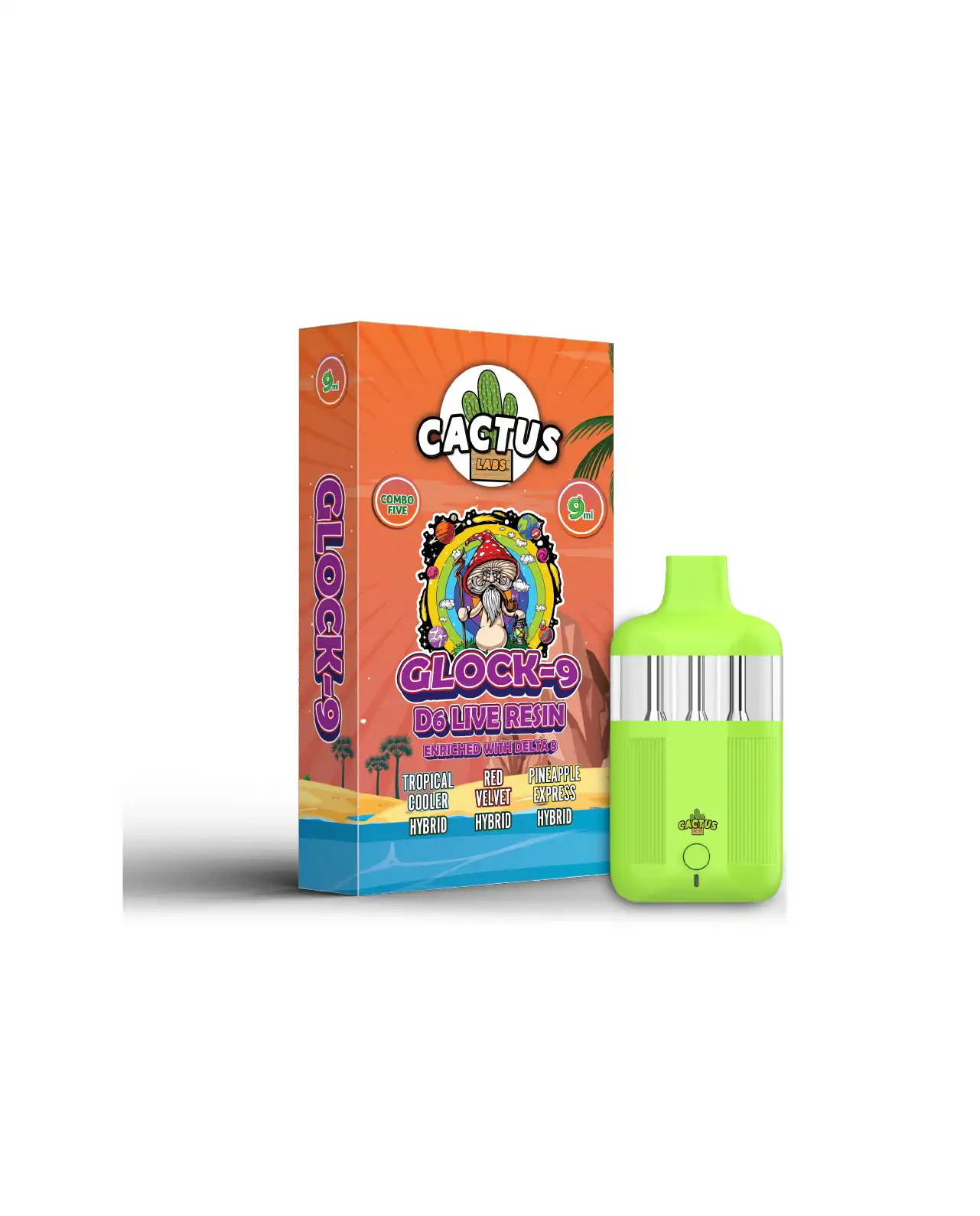 D-6 Enriched with Tropical Cooler Red Velvet Pineapple Express - Glock-9 Delta 6 Live Resin