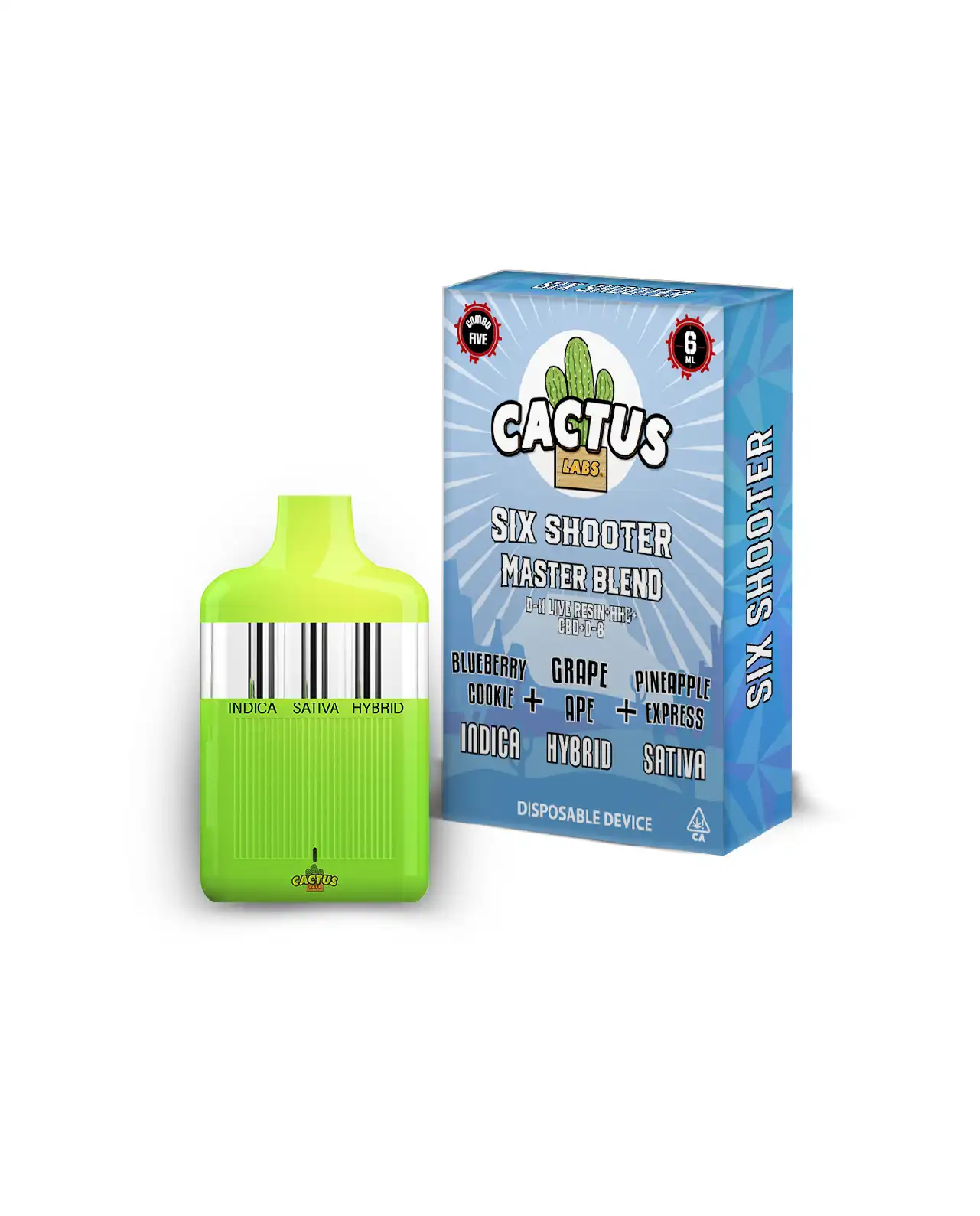 BlueBerry Cookie , Grape Ape , Pineapple Express - 6ml - Six Shooter Master Blend