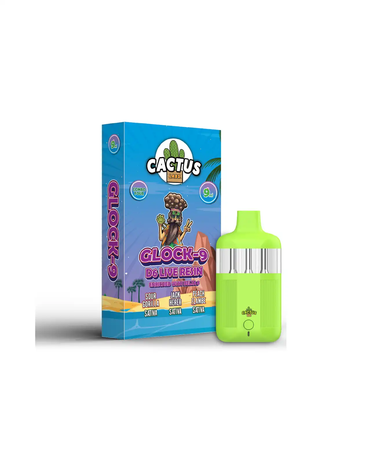 D-6 Enriched with Sour Gorilla Jack Herer Peach Flambe - Glock-9 Delta 6 Live Resin