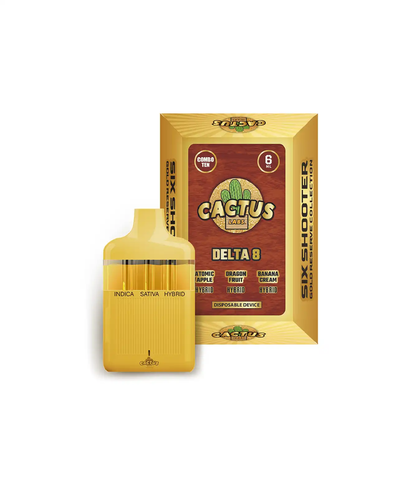 The - Atomic Apple, Dragon Fruit, Banana Cream 6ml - Six Shooter Delta 8 Gold Reserve