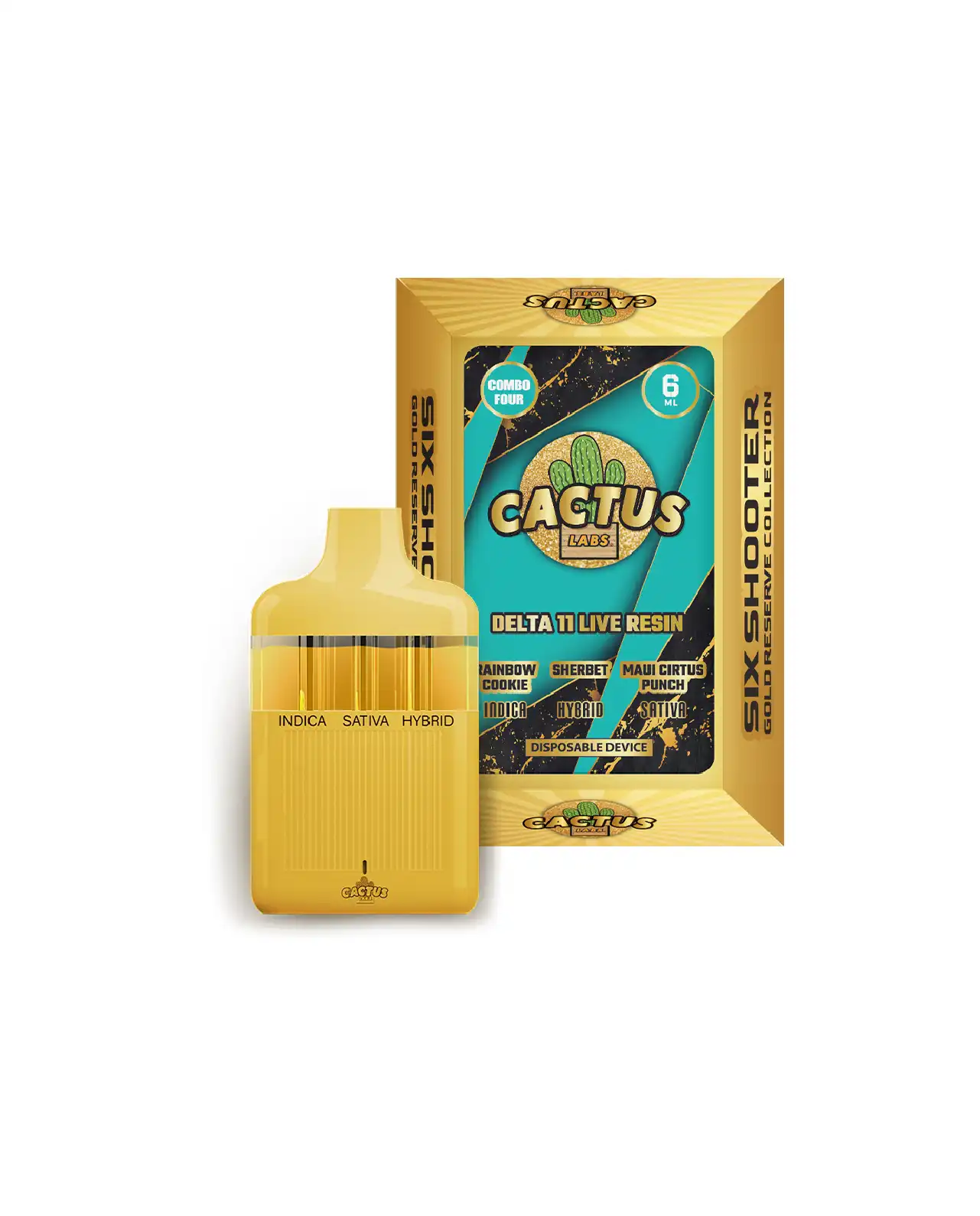 D11 Rainbow Cookie + Sherbet + Maui Cirtus Punch 6ml - Six Shooter Delta 11 Live Resin Gold Reserve