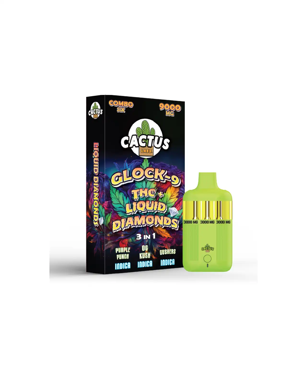 THC + PURPLE PUNCH + OG KUSH + GUSHERS - Glock-9 THC+ Liquid Diamonds
