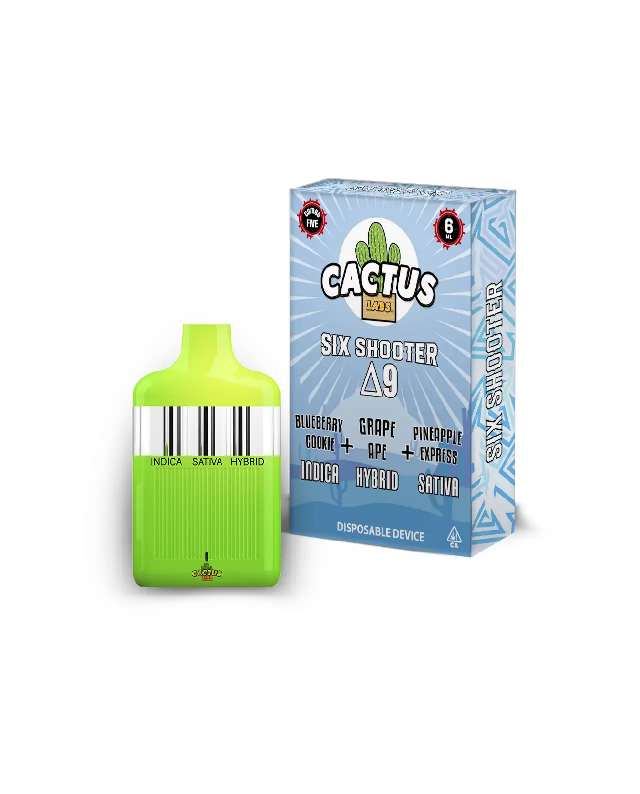 BlueBerry Cookie, Grape Ape, & Pineapple Express -6ml - Six Shooter Delta 9
