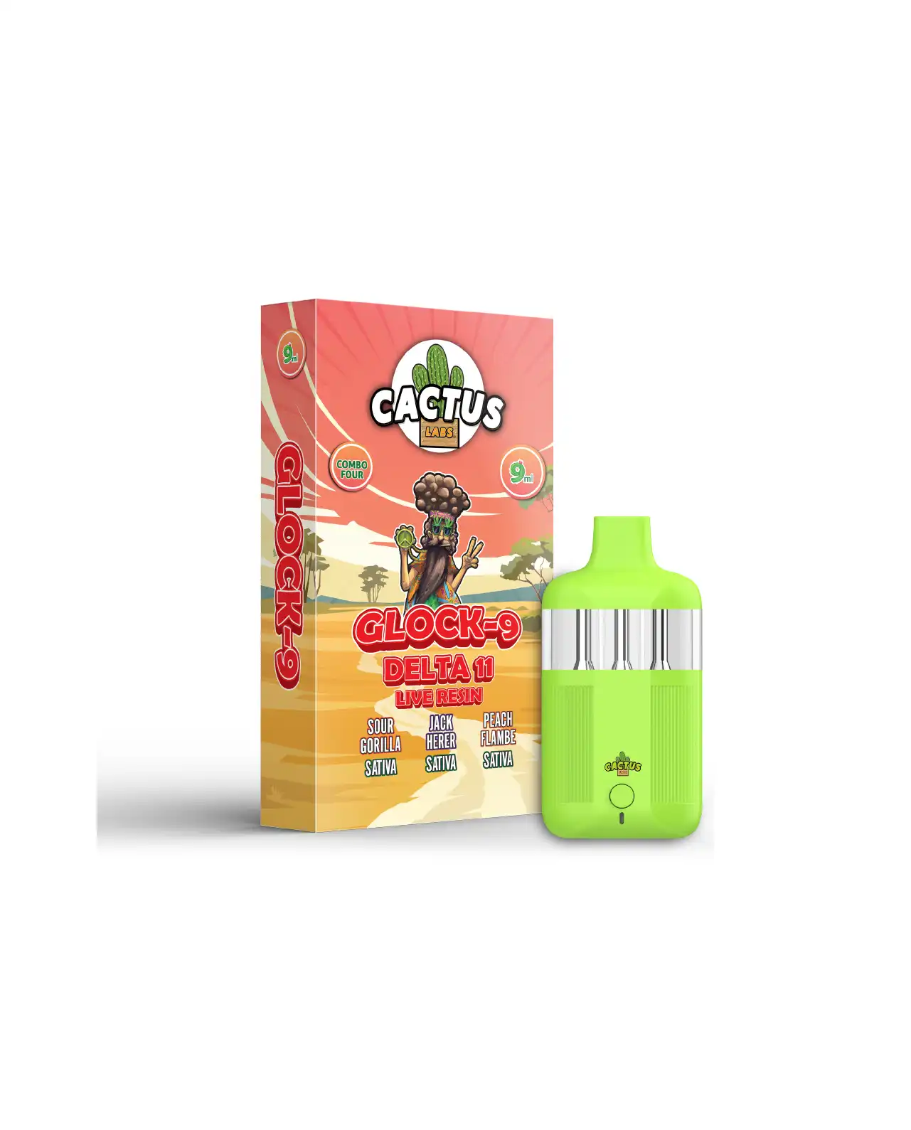 D11 9ml Sour Gorilla + Jack Heker + Peach Flambe - Glock-9 Delta 11 Live Resin