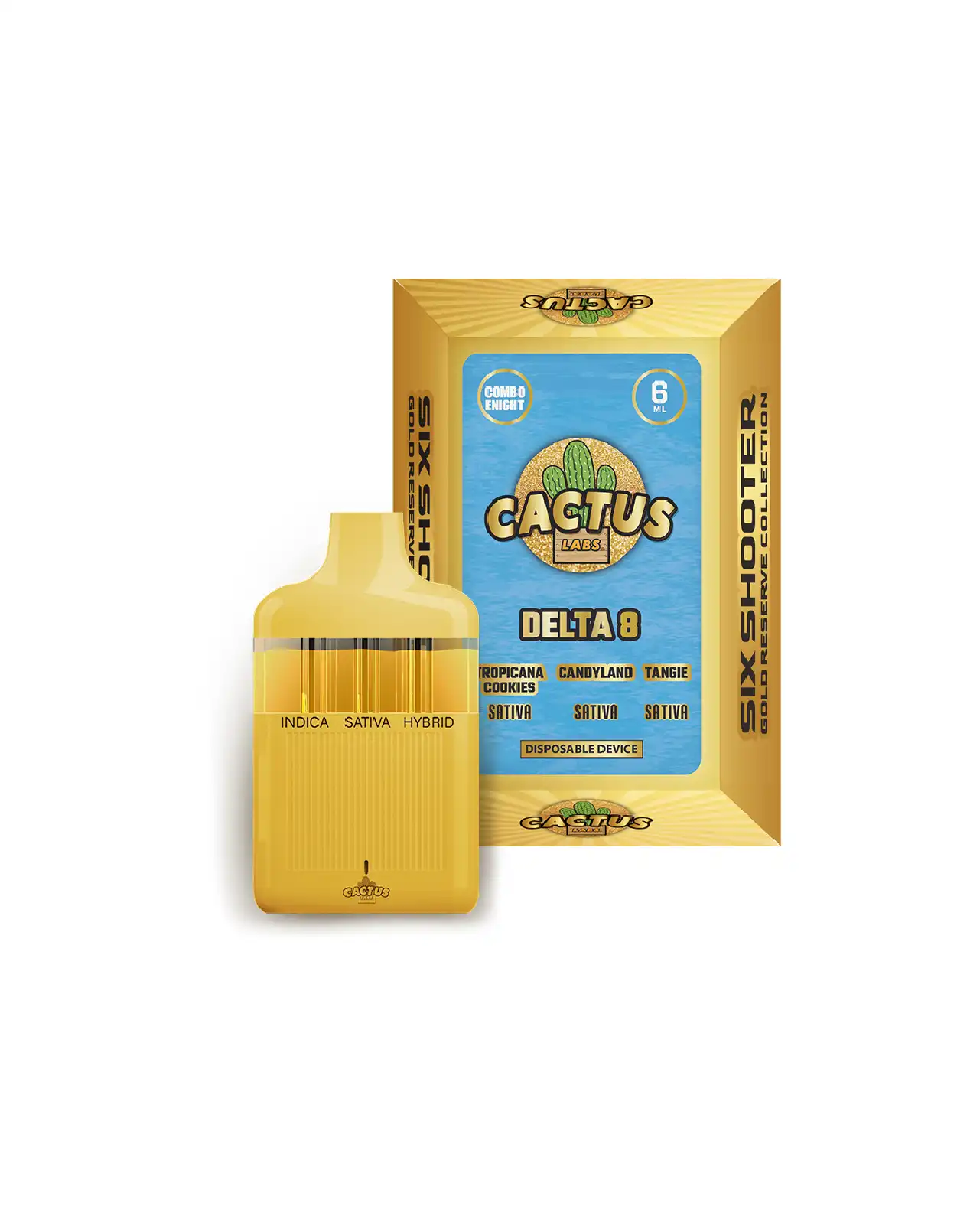 The - Tropicana Cookies, Candy Land, Tangie 6ml - Six Shooter Delta 8 Gold Reserve