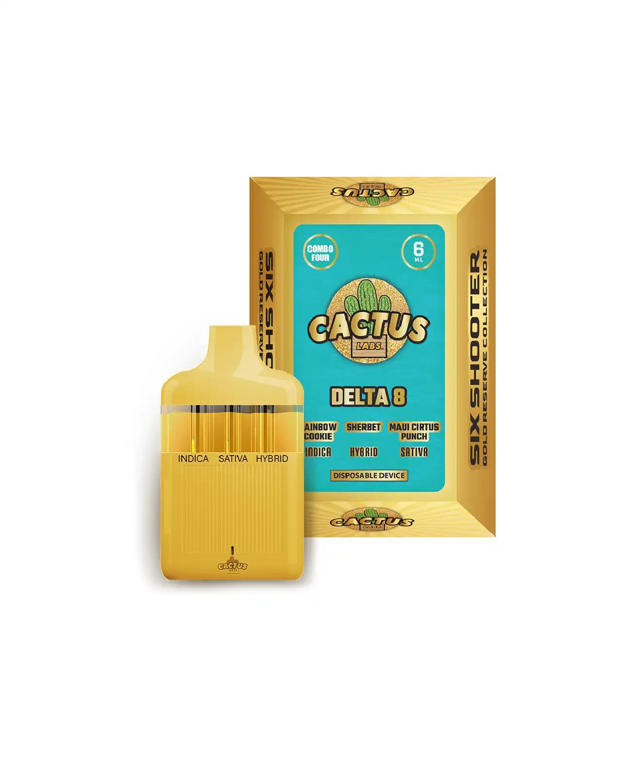 The - Rainbow Cookie, Sherbet, Maui Citrus Punch 6ml - Six Shooter Delta 8 Gold Reserve