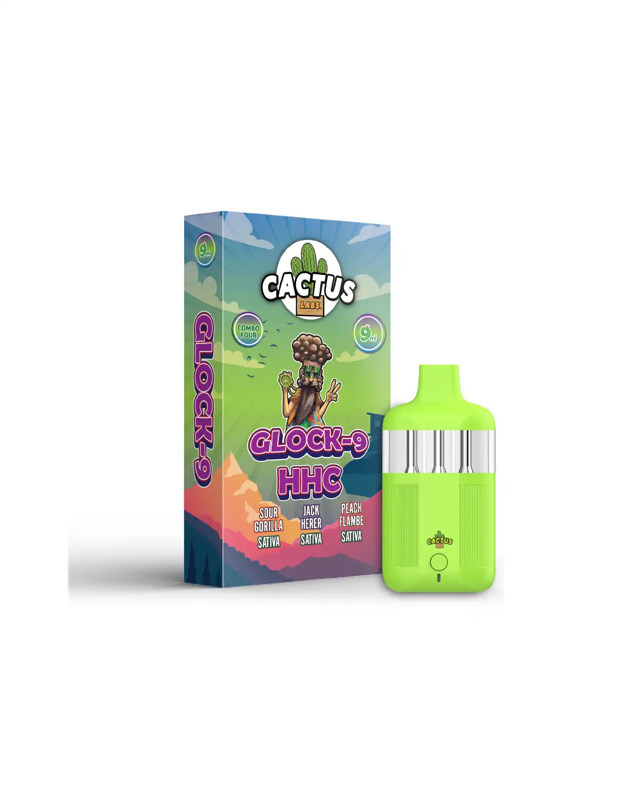 9ml Sour Gorilla + Jack Herer + Peach Flambe - Glock-9 HHC