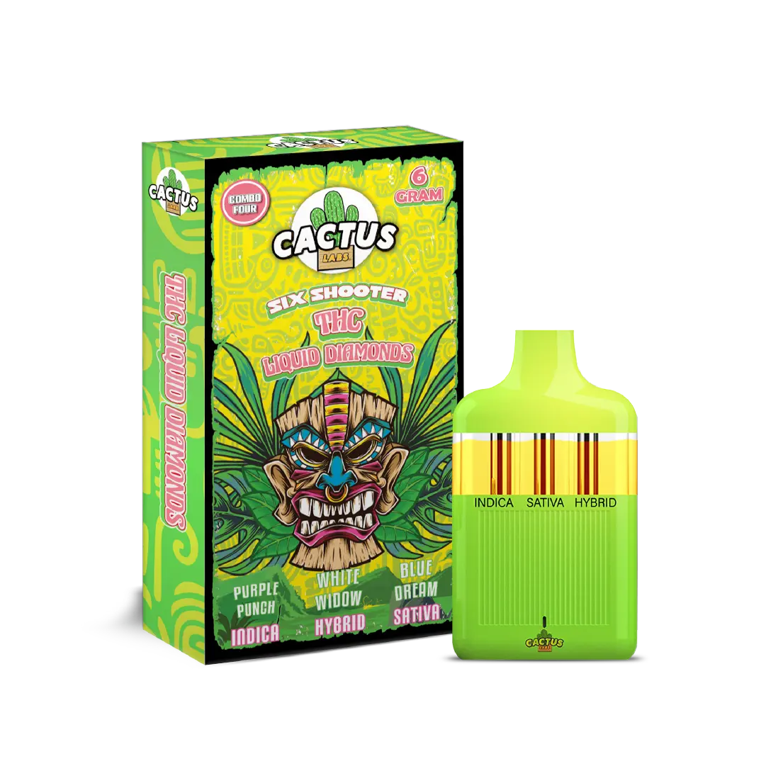THC Purple Punch + White Widow + Blue Dream Combo Four 6GM - Six Shooter THC Liquid Diamond