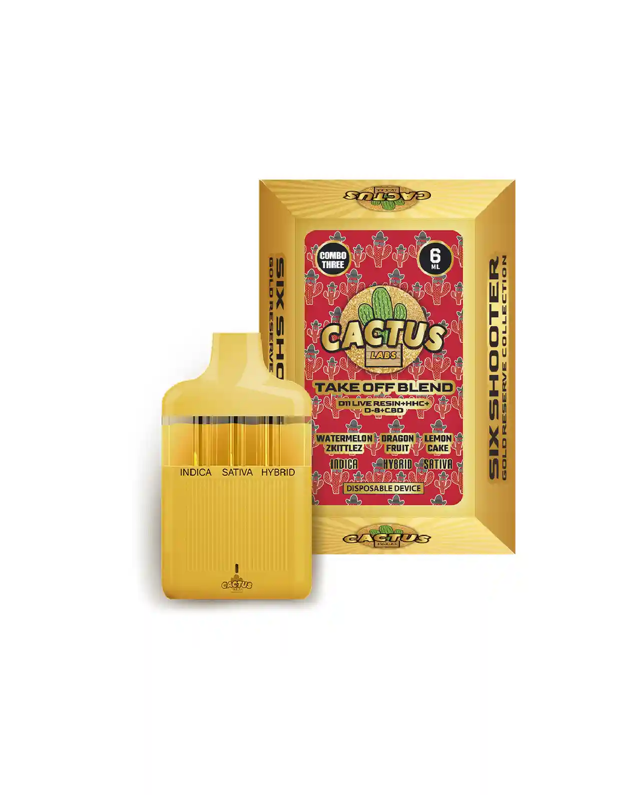 Watermelon Zkittlez, Dragon Fruit, Lemon Cake 6ml - Six Shooter Take Off Blend Gold Reserve
