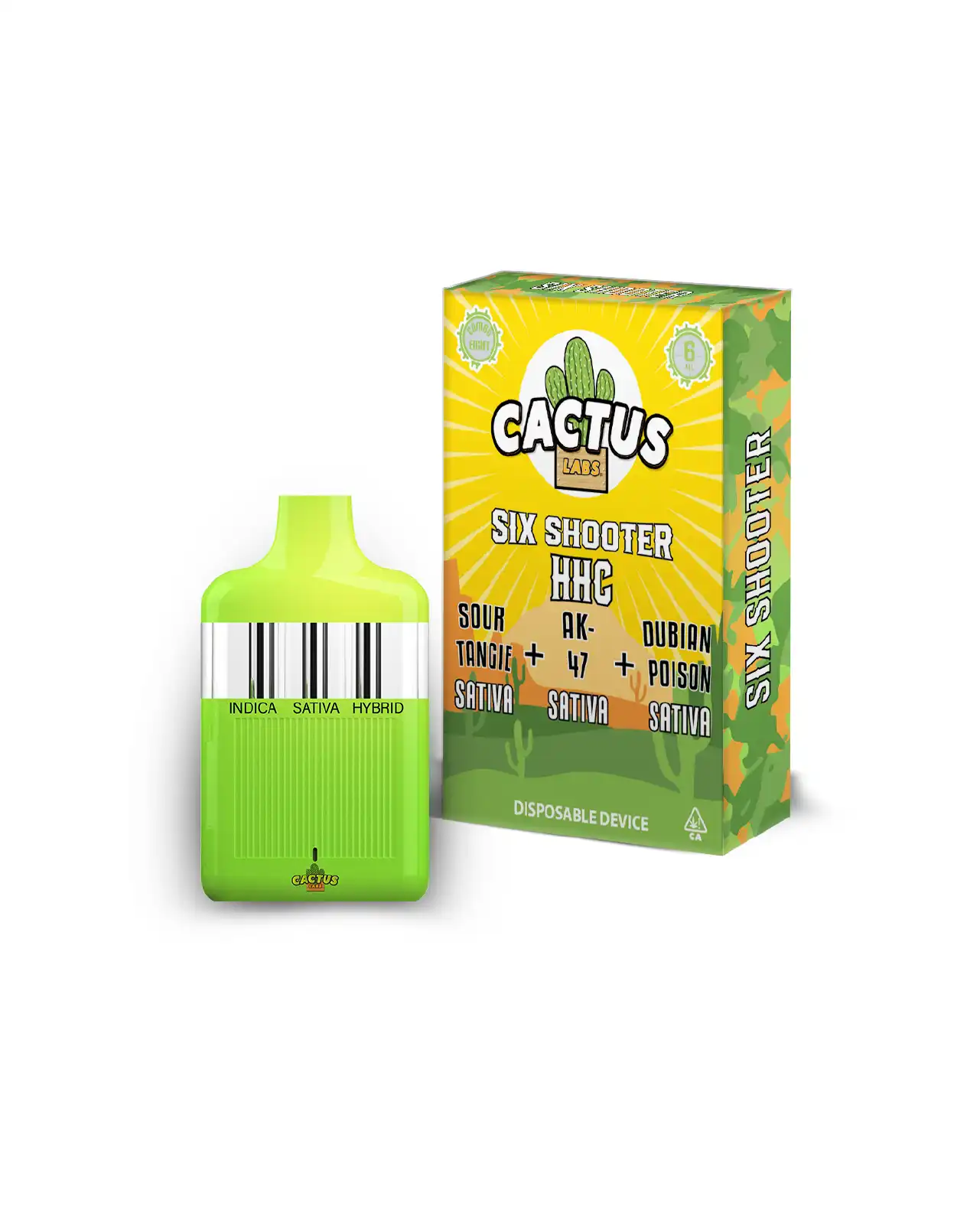 Sour Tangie, AK-47, & Dubian Poison - 6ml - Six Shooter HHC