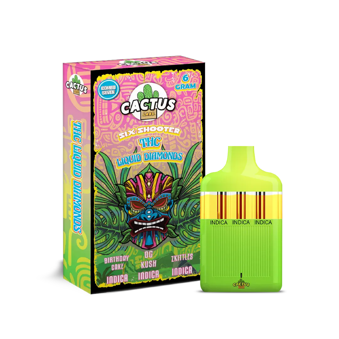 THC Birthday Cake + OG Kush + Zkittles Combo Seven 6GM - Six Shooter THC Liquid Diamond
