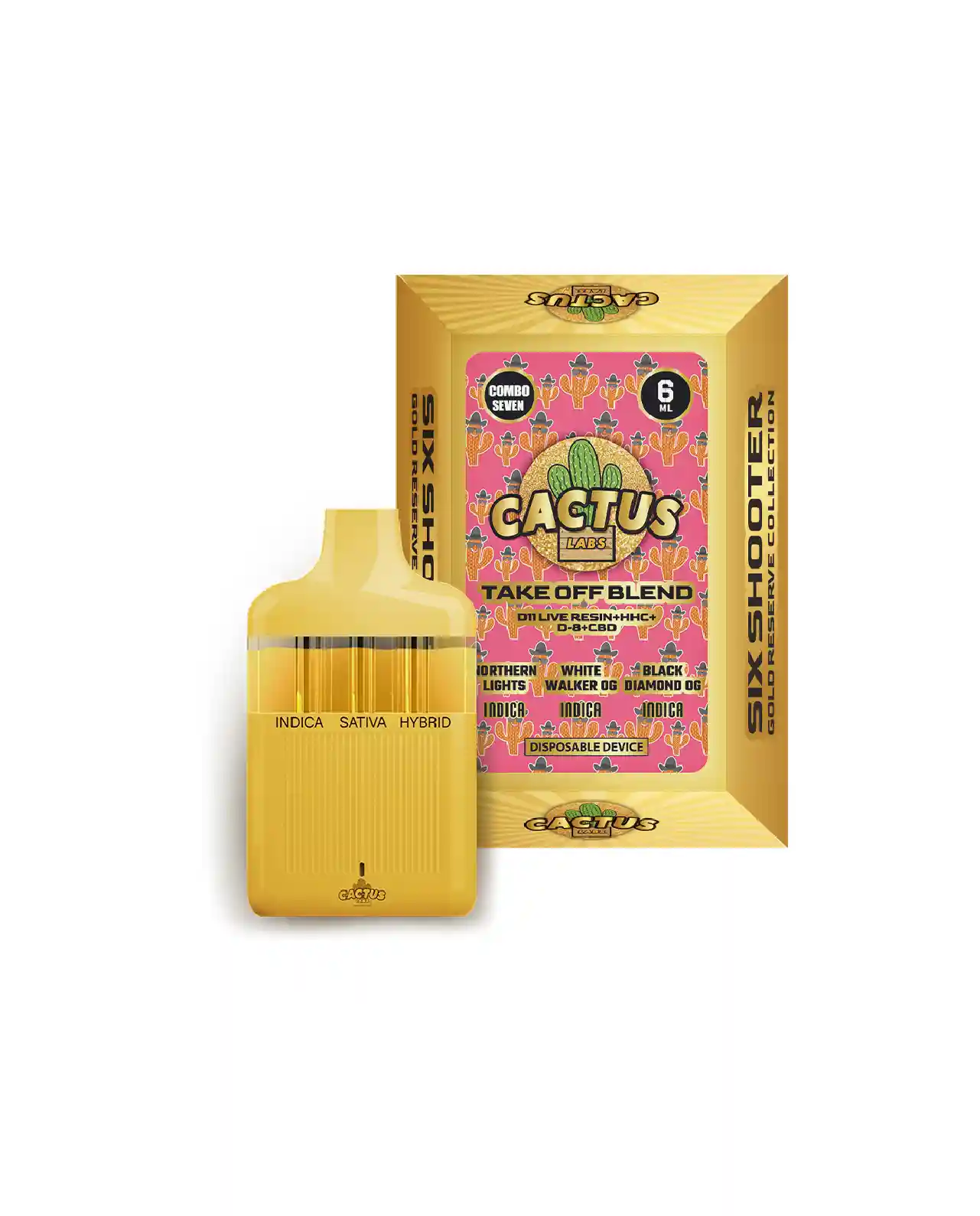 Northern Lights, White Walker OG, Black Diamond OG 6ml - Six Shooter Take Off Blend Gold Reserve