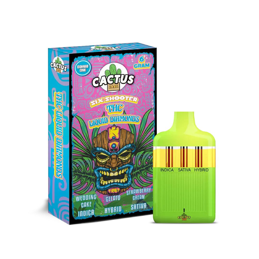 THC Wedding Cake + Gelato + Strawberry Cream Combo One 6GM - Six Shooter THC Liquid Diamond