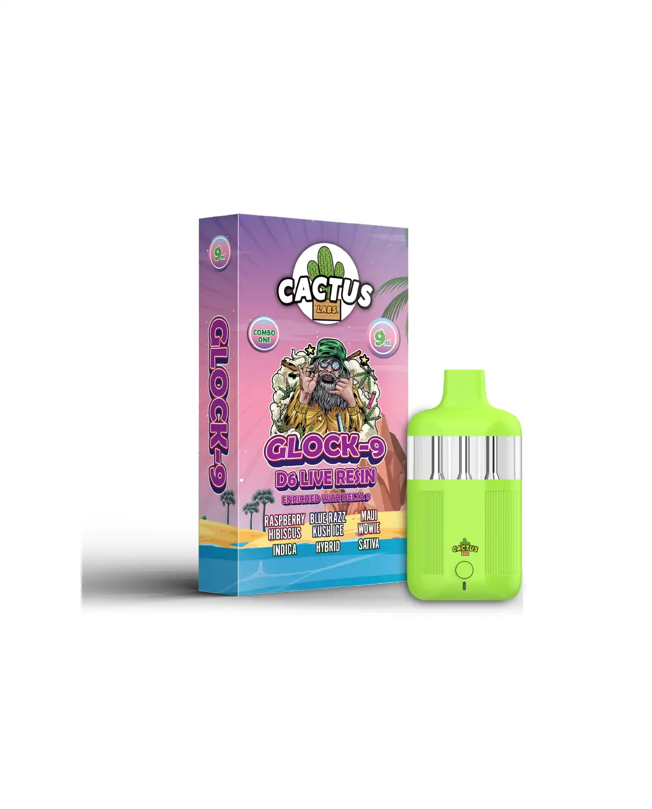 D-6 ENRICHED WITH RASPBERRY HIBISCUS + BLUE RAZZ KUSH ICE + MAUI WOWIE 9ML - Glock-9 Delta 6 Live Resin