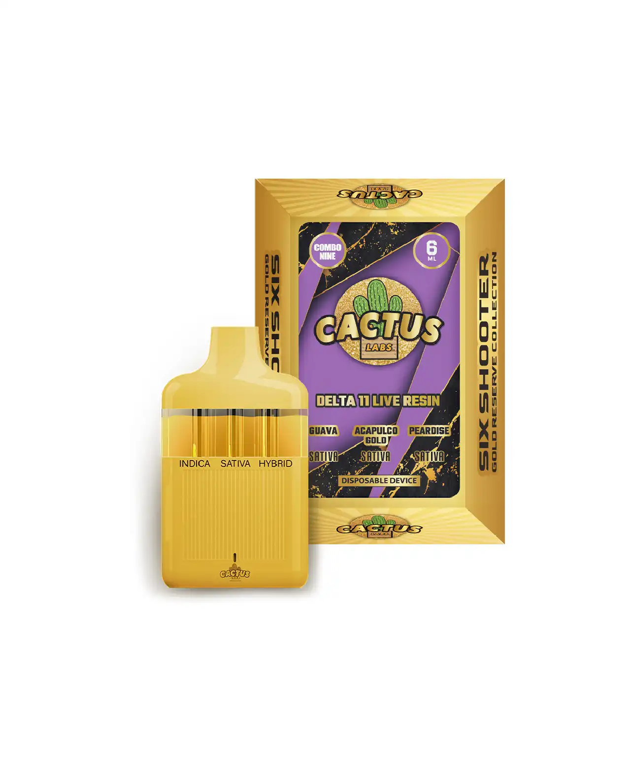 D11 Guava + Acapulco Gold + Peradise 6ml - Six Shooter Delta 11 Live Resin Gold Reserve