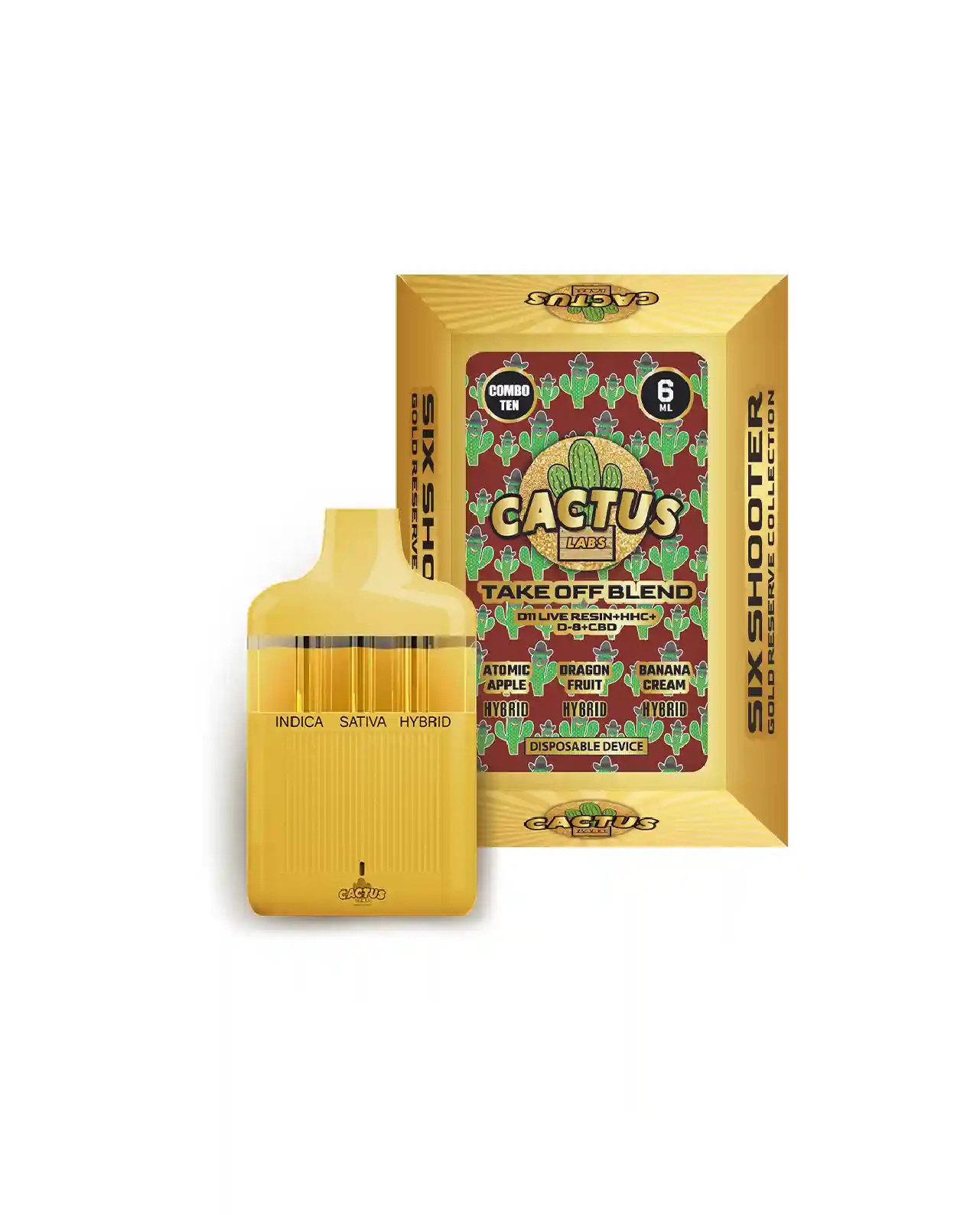 Atomic Apple + Dragon Fruit + Banana Cream 6ml - Six Shooter Take Off Blend Gold Reserve