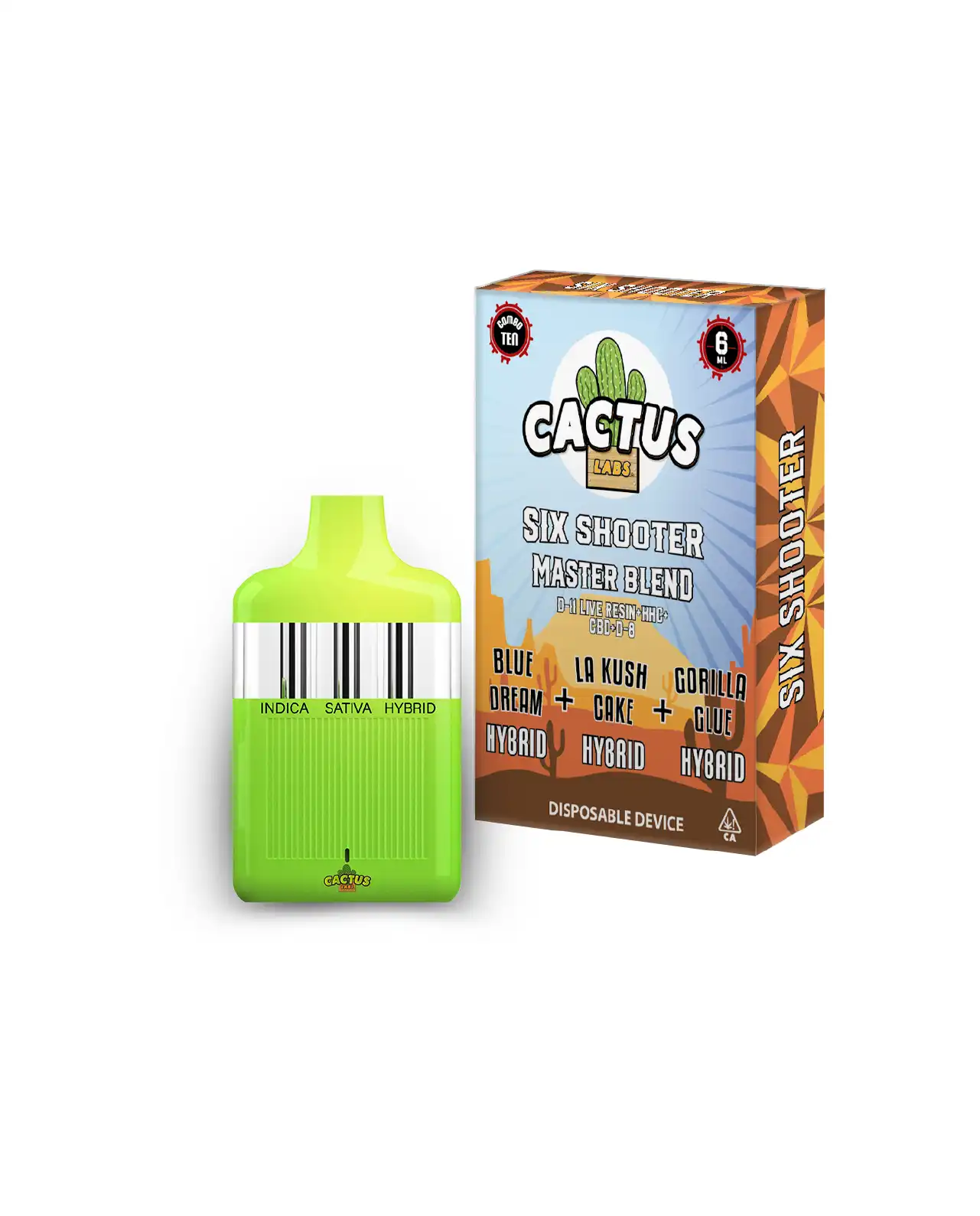 Blue Dream, LA Kush Cake, Gorilla Glue - 6ml - Six Shooter Master Blend
