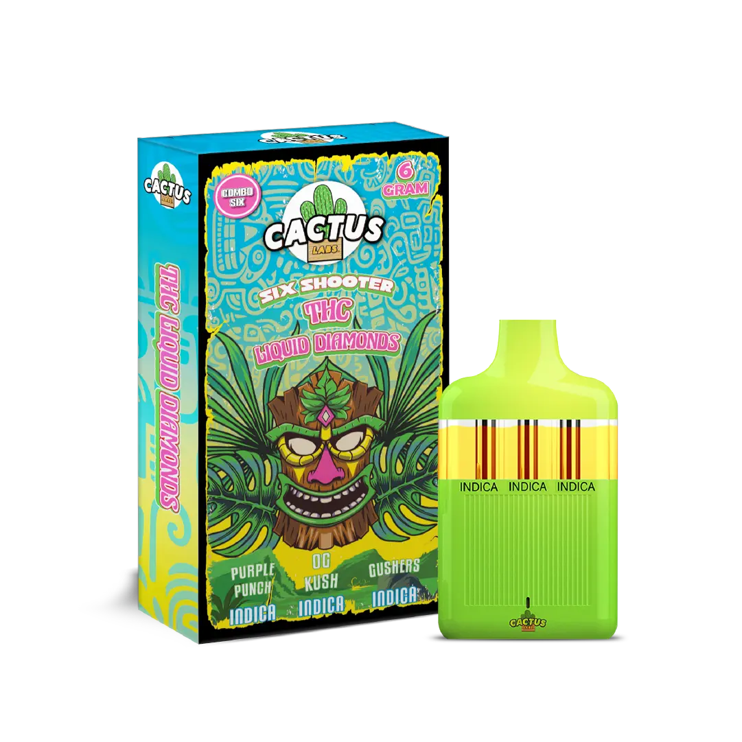 THC Purple Punch + OG Kush + Gushers Combo Six 6GM - Six Shooter THC Liquid Diamond