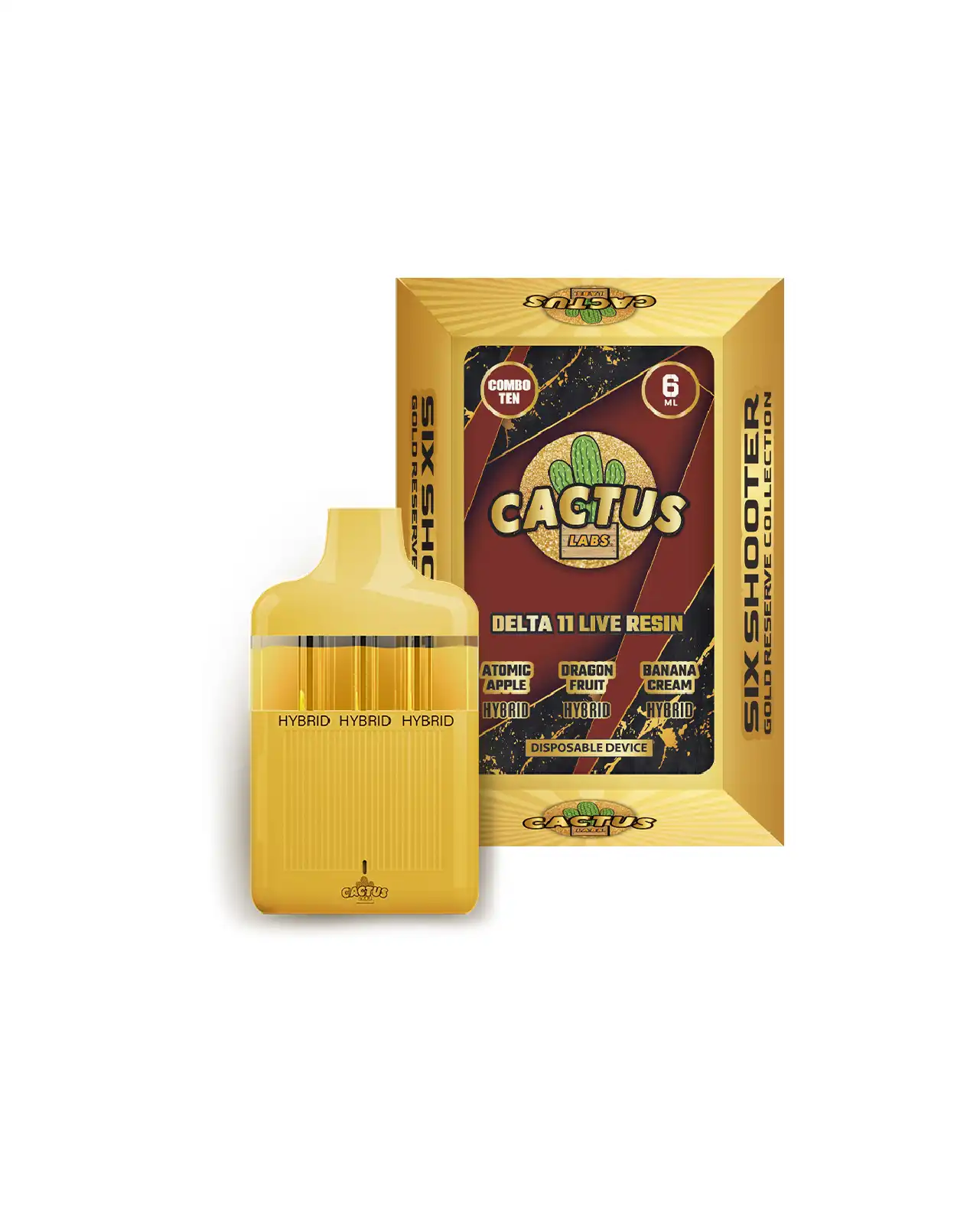 D11 Atomic Apple + Dragon Fruit + Banana Cream 6ml - Six Shooter Delta 11 Live Resin Gold Reserve