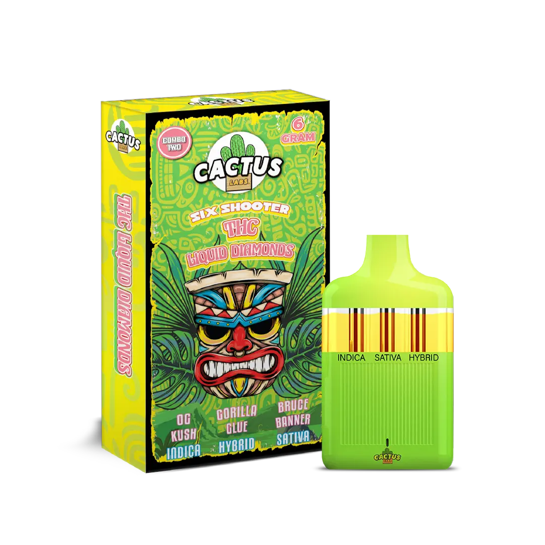 THC OG Kush + Gorilla Glue + Bruce Banner Combo Two 6GM - Six Shooter THC Liquid Diamond