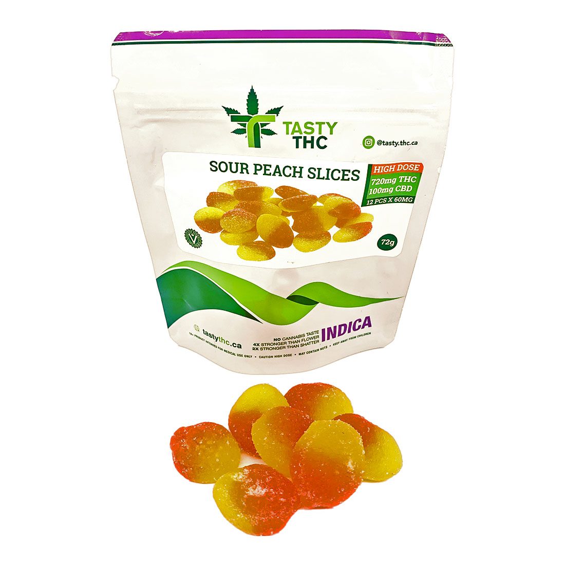 Sour Peach Slices (High Dose) (12Pcs)