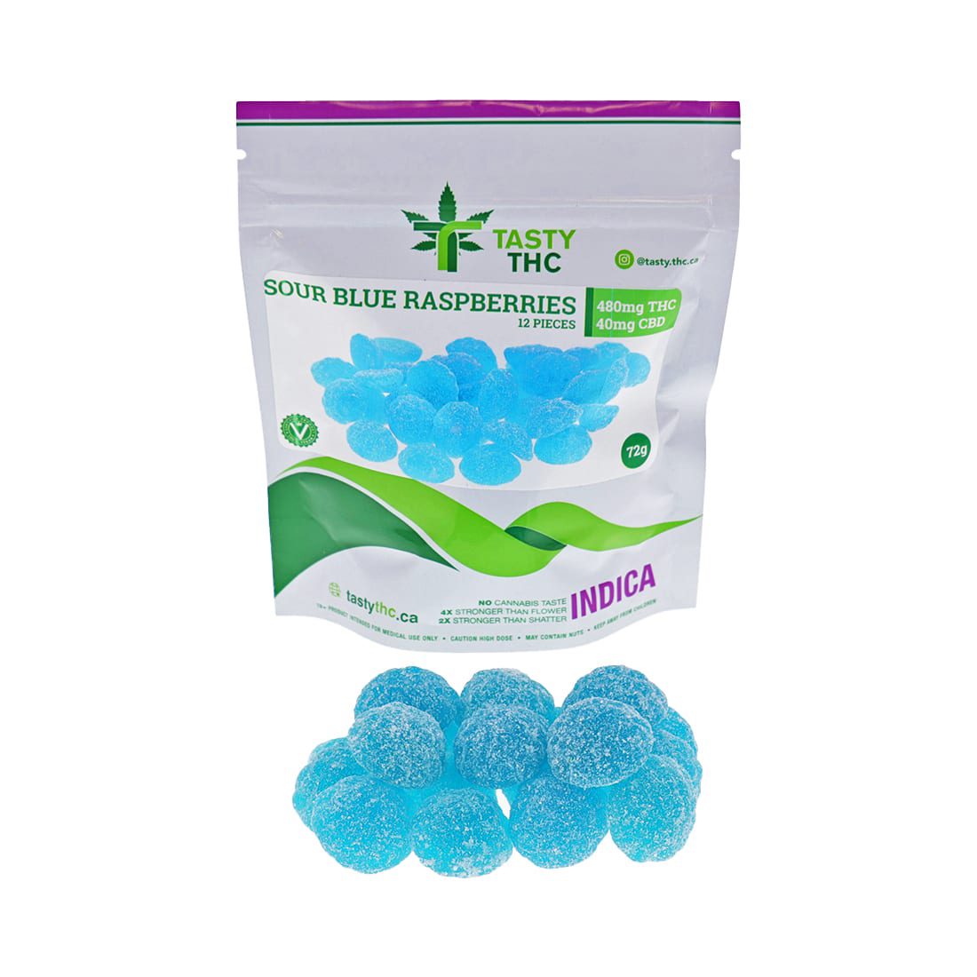 Sour Blue Raspberries (High Dose) (12Pcs)
