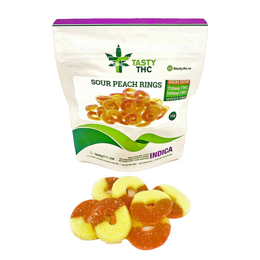 Sour Peach Rings (High Dose) (10Pcs)